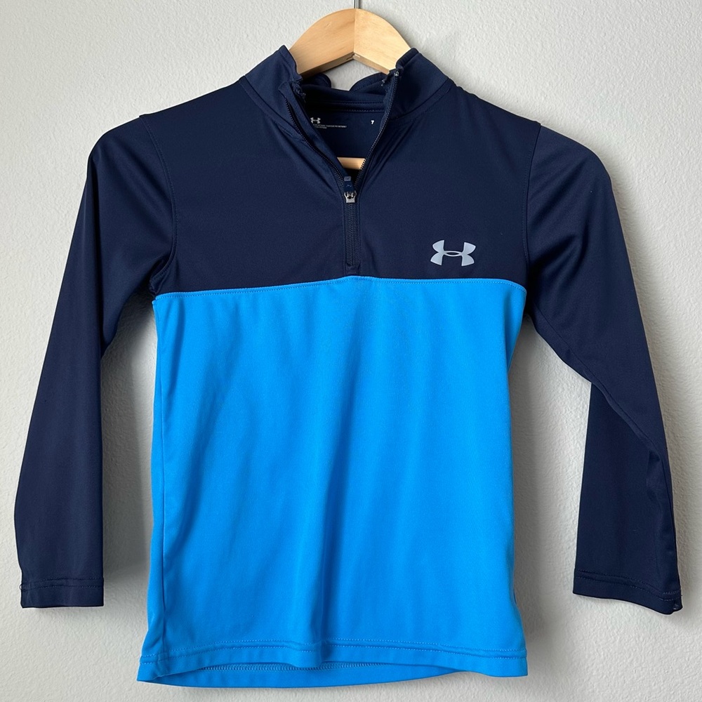 UNDER ARMOUR - Armour Fleece - ¼ Zip - Boys size 7 - Blue - Picture 1 of 10